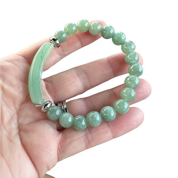 Natural Stone Yellow Tone Beaded Bracelet - Picture 6 of 6